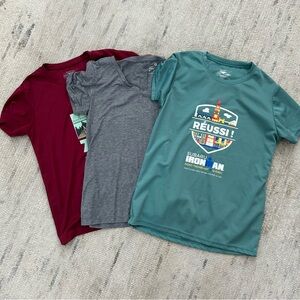 Bundle of 3 athletic t-shirts, various colors, 2 size medium, 1 size large